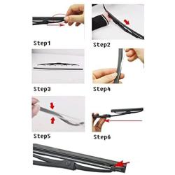 Metal Stents Wiper Strips Insert Rubber strip Blade Refill 8mm Soft 26'' 2pcs Styling Auto Car Vehicle