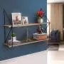 Sorbus Floating Shelf with Metal Brackets — Wall Mounted Rustic Wood Wall Storage, Decorative Hanging Display for Trophy, Photo Frames, Collectibles, and Much More (2-Tier – Grey) Sorbus Floating Shelf with Metal Brackets — Wall Mounted Rustic Wood Wall Storage, Decorative Hanging Display for Trophy, Photo Frames, Collectibles, and Much More (2-Tier – Grey)