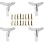 Pack of 4 Furniture Legs, 6 inch/ 15cm Height Sofa Legs Metal Chrome Polished Triangle Furniture Feet with Screws for Table Cabinet Cupboard Couch Bookcase Chair Ottoman DIY Replacement Parts