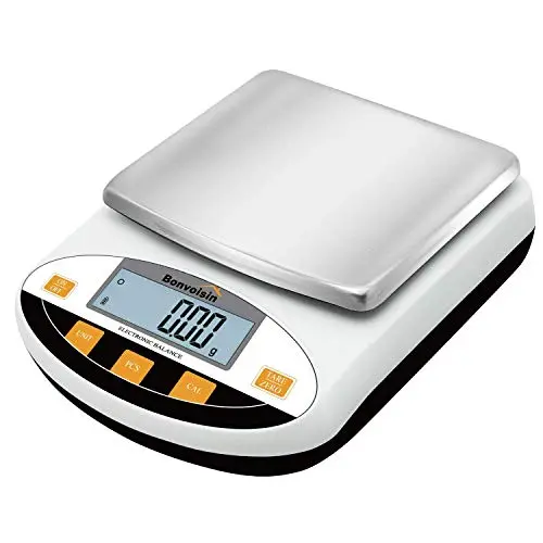 Bonvoisin Lab Scale 2000gx0.01g Digital Precision Analytical Balance 10mg High Precision Electronic Balance Jewelry Scale Kitchen Scale Scientific Scale Laboratory Scale Balance (2000gx0.01g) Bonvoisin Lab Scale 2000gx0.01g Digital Precision Analytical Balance 10mg High Precision Electronic Balance Jewelry Scale Kitchen Scale Scientific Scale Laboratory Scale Balance (2000gx0.01g)