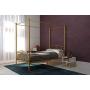 DHP Metal Canopy Bed with Sturdy Bed Frame - Twin Size (Gold)