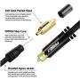 FIRBELY Digital Toslink Cable Optical Audio Cable-S/PDIF Fiber Optic with Metal Connectors Braided Jacket Black Cable for Sound Bar/TV Speakers 1.5 feet