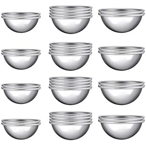 Onepine 32 Pieces Bath Bomb Mold Kit 16 Set 3 Sizes DIY Metal Mold for Homemade Bath Bombs (32 Pieces / 16 Set) Onepine 32 Pieces Bath Bomb Mold Kit 16 Set 3 Sizes DIY Metal Mold for Homemade Bath Bombs (32 Pieces / 16 Set)