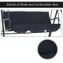 Outsunny 3-Person Porch Lawn Swing with Canopy, Outdoor Yard Glider Swing Chair with Stand, Black Outsunny 3-Person Porch Lawn Swing with Canopy, Outdoor Yard Glider Swing Chair with Stand, Black