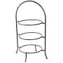 Creative Home Iron Works 3-Tier Metal Dinner Plate Rack Party Food Server, 20'' H, Black