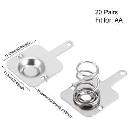 uxcell 20 Pairs AA Battery Positive Negative Conversion Spring Contact Nickeling Plate 11.28mmx11.5mm