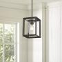 Emliviar Modern Glass Pendant Light, Single Light Metal Wire Cage Hanging Pendant Light, Oil Rubbed Bronze with Clear Glass Shade and 42'' Rod, 2083M1L ORB