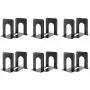 MaxGear Book Ends Universal Premium Bookends for Shelves, Non-Skid Bookend, Heavy Duty Metal Book End, Book Stopper for Books/Movies/CDs/Video Games, 6 x 4.6 x 6 in, Black (6 Pairs/12 Pieces, Large)