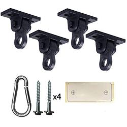 ABUSA Heavy Duty Black Swing Hangers Screws Bolts Included Over 5000 lb Capacity Playground Porch Yoga Seat Trapeze Wooden Sets Indoor Outdoor (4 Pack)