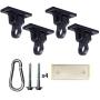 ABUSA Heavy Duty Black Swing Hangers Screws Bolts Included Over 5000 lb Capacity Playground Porch Yoga Seat Trapeze Wooden Sets Indoor Outdoor (4 Pack)