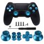 TOMSIN Metal Buttons for DualShock 4, Aluminum Metal Thumbsticks Analog Grip & Bullet Buttons & D-pad for PS4 Controller (Blue)