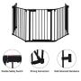 Costzon Baby Safety Gate, 115 Inch Length 5 Panel Adjustable Wide Fireplace Fence, BBQ Metal Fire Gate, Pet Isolation Fence with Walk-Through Door, Freestanding Hearth Gate (Black, Medium) Costzon Baby Safety Gate, 115 Inch Length 5 Panel Adjustable Wide Fireplace Fence, BBQ Metal Fire Gate, Pet Isolation Fence with Walk-Through Door, Freestanding Hearth Gate (Black, Medium)