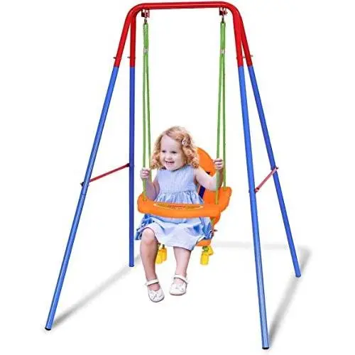 Toddler Swing Playset - A-Frame Metal Swing Play Set Toys,Indoor and Outdoor Playground Swing Seat, Safety Swing Chair for Kids Boys Girls (from US, Multicolour) Toddler Swing Playset - A-Frame Metal Swing Play Set Toys,Indoor and Outdoor Playground Swing Seat, Safety Swing Chair for Kids Boys Girls (from US, Multicolour)