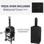 U-MAX Outdoor Pizza Oven Wood Fire, Freestanding, Steel Pizza Grill, Pizza Maker Camping Cooker with Pizza Stone