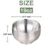 Devico 18/8 Stainless Steel Bowl, 19oz Metal Rice Cereal Serving Bowls, Double Walled Katori for Kids Baby Children, Matte Finish BPA-free, Set of 4