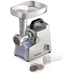 Chefs Choice ChefsChoice Professional Commercial Food/Meat Grinder with Three-way control Switch for Grinding Stuffing and Reverse, 3-Plates, Silver