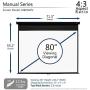 Elite Screens Manual Series, 80-INCH, Pull Down Manual Projector Screen with AUTO LOCK, Movie Home Theater 8K / 4K Ultra HD 3D Ready, 2-YEAR WARRANTY, M80NWV, 4:3, white