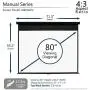 Elite Screens Manual Series, 80-INCH, Pull Down Manual Projector Screen with AUTO LOCK, Movie Home Theater 8K / 4K Ultra HD 3D Ready, 2-YEAR WARRANTY, M80NWV, 4:3, white