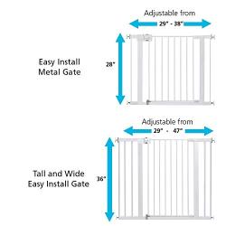 Safety 1st Easy Install Metal Baby Gate with Pressure Mount Fastening (White), Pack of 1