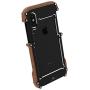 iPhone X Wood Metal Frame Case, Drop Protection Ultra Thin Aluminum Metal Cover Protective Case Shockproof Dropproof Bumper Frame for Apple iPhone X/iPhone tan 5.8inch (Black)