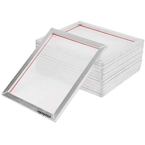 6 Pack Aluminum Silk Screen Printing Frames ，20 x 24 inch Pre-Stretched Aluminum Screen Printing Screens with 110 tpi White Mesh Silk Screen