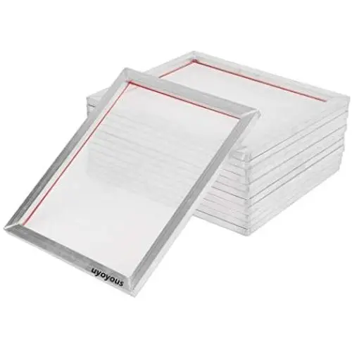 6 Pack Aluminum Silk Screen Printing Frames ，20 x 24 inch Pre-Stretched Aluminum Screen Printing Screens with 110 tpi White Mesh Silk Screen