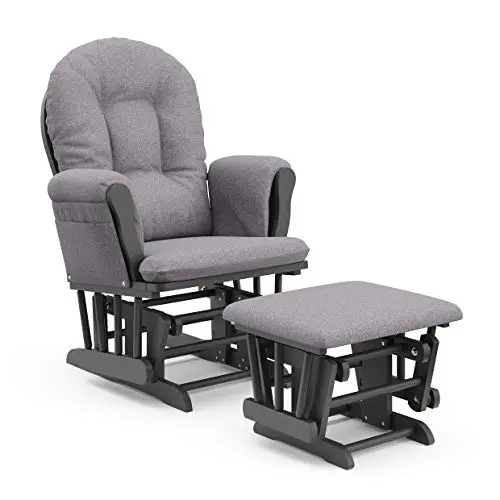 Storkcraft Premium Hoop Glider and Ottoman (Gray Base, Gray Swirl Cushion) – Padded Cushions with Storage Pocket, Smooth Rocking Motion, Easy to Assemble, Solid Hardwood Base Storkcraft Premium Hoop Glider and Ottoman (Gray Base, Gray Swirl Cushion) – Padded Cushions with Storage Pocket, Smooth Rocking Motion, Easy to Assemble, Solid Hardwood Base