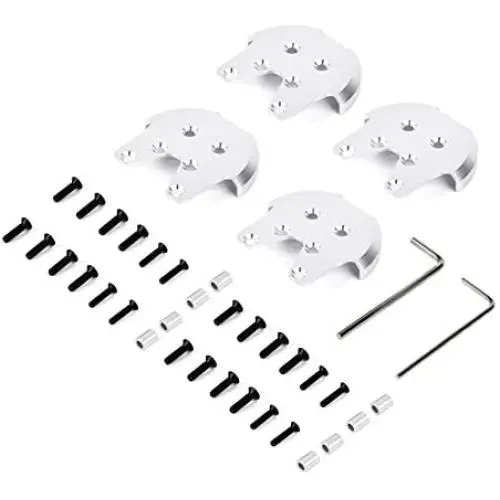 Owoda 4pcs/Set CNC Metal Motor Protect Mount Base Quick Release Reinforcement Plates Anti-Crack Kit for DJI Phantom 2 3 Series Drones (Silver) Owoda 4pcs/Set CNC Metal Motor Protect Mount Base Quick Release Reinforcement Plates Anti-Crack Kit for DJI Phantom 2 3 Series Drones (Silver)