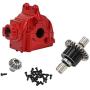 F Fityle 1:14 Upgrade Metal Gear Box Shell and Differential RC Car Part for Wltoys144001 Buggy Accessories - Red