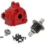 F Fityle 1:14 Upgrade Metal Gear Box Shell and Differential RC Car Part for Wltoys144001 Buggy Accessories - Red