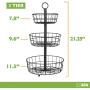 3 Tier Fruit Basket Stand - Countertop Three Tiered Metal Serving Tray for Kitchen Fruit and Vegetable Storage