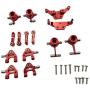 JVSISM 2Pcs 1/28 RC Aluminum Shock Absorbers for WLtoys RC Car K969 K989 K999 P929 4WD Short Course Drift Red & 1 Set Metal Upgraded Parts Steering Cup Swing Arm Shock Absorber Plate Set