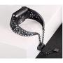 Secbolt Bling Metal Bands Compatible with Apple Watch Band 38mm 40mm iwatch SE Series 6/5/4/3/2/1, Dressy Jewelry Diamond Cuff Bracelet Bangle Wristband Women, Black
