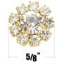 Wholesale 24PCS 16MM Gold Plated Metal Clear Rhinestone Glass Buttons Supplies Bulk for Craft (Shank)