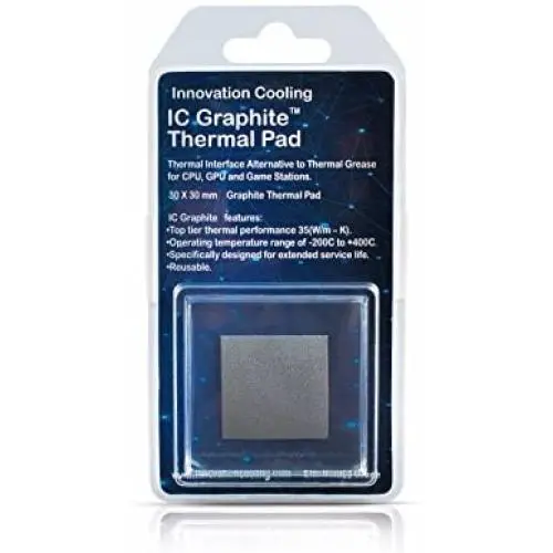 Innovation Cooling Graphite Thermal Pad – Alternative to Thermal Paste/Grease (30 X 30 mm) Innovation Cooling Graphite Thermal Pad – Alternative to Thermal Paste/Grease (30 X 30 mm)