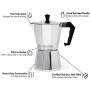 Primula Aluminum Espresso Maker - Aluminum - For Bold, Full Body Espresso - Easy to Use - Makes 6 Cups (PES-3306)