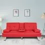 NOUVCOO 2020 Quality Upgraded Sofa Modern Faux Leather, Convertible Folding Recliner Lounge Futon Couch with Cup Holders/Armrest/Metal Legs for Living Furniture/Bed Room/Home/Small Places, Red NOUVCOO 2020 Quality Upgraded Sofa Modern Faux Leather, Convertible Folding Recliner Lounge Futon Couch with Cup Holders/Armrest/Metal Legs for Living Furniture/Bed Room/Home/Small Places, Red