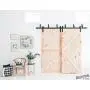 INDUSTRIAL BY DESIGN – 8ft Double Bypass Sliding Barn Door Hardware Kit – Ultra Quiet, Designers Choice, All Parts Included, Easy Installation with DIY Video Instructions INDUSTRIAL BY DESIGN – 8ft Double Bypass Sliding Barn Door Hardware Kit – Ultra Quiet, Designers Choice, All Parts Included, Easy Installation with DIY Video Instructions