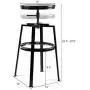 COSTWAY Counter Height Bar Stools, Set of 2, Swivel Adjustable, Round Top Pub Bistro Kitchen Dining Side Chair Metal Barstools with Footrest