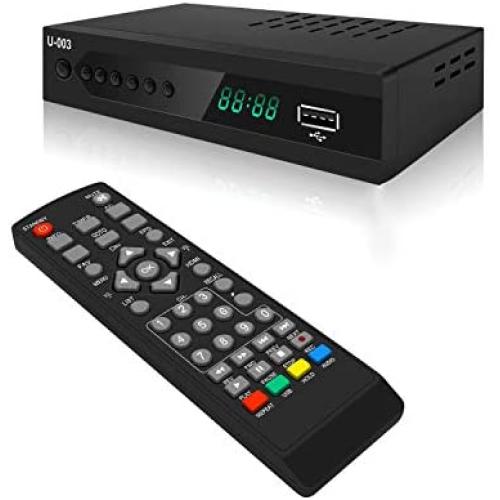 Analog to Digital TV Converter Box - UBISHENG Set-Top Box/ TV Box/ ATSC Tuner for 1080P HDTV with TV Tuner, Time Shift, EPG, PVR Recording&Playback, Media Player, HDMI, Timer Setting, QAM, Channel 3/4