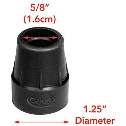 Carex Quad Cane Tips, Black, 5/8'', 0.02 Pound