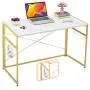 Mr IRONSTONE 39.4” Folding Computer Desk, Writing Desk Easy Assembly with 10 Hooks, Foldable Metal Frame, Writing Workstation Laptop Table for Home Office (Laminate Marble) Mr IRONSTONE 39.4” Folding Computer Desk, Writing Desk Easy Assembly with 10 Hooks, Foldable Metal Frame, Writing Workstation Laptop Table for Home Office (Laminate Marble)