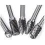 Tonsiki 5 Pieces 10mm Head Tungsten Carbide Rotary Burr Carving Bit Set with 1/4 Inch(6mm) Shank for DIY Woodworking, Carving, Engraving, Drilling Tonsiki 5 Pieces 10mm Head Tungsten Carbide Rotary Burr Carving Bit Set with 1/4 Inch(6mm) Shank for DIY Woodworking, Carving, Engraving, Drilling