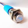 Viping Car Horn Button 12V 16mm LED On/Off Switch Momentary Button Reset Switch Dedicated Connector Switch Power Metal Toggle Switch Car Boat Motorcycle DIY Switch LED Blue Automatic Rebound 1 Pack