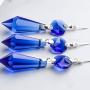 20 Pieces Chandelier Icicle Crystal U-Drop Prisms Lamp Parts Glass Pendants Beads for Wedding, Party or Holiday Decoration, 37mm, Blue