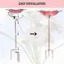 MUMTOP Bird Baths for Outdoors Glass Bird Bath Bowl Outdoor Bird Feeder Flower Pattern with Metal Stake for Garden, Yard and Lawn Decor (Red) MUMTOP Bird Baths for Outdoors Glass Bird Bath Bowl Outdoor Bird Feeder Flower Pattern with Metal Stake for Garden, Yard and Lawn Decor (Red)