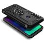 E-Began Case for Motorola Moto G Stylus (2020) with Tempered Glass Screen Protector, Metal Magnetic Ring Holder, Full-Body Protective Military Armor Phone Cover Case -Black