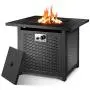 OKVAC 28'' Propane Gas Fire Pit Table, 50,000 BTU Square Fire Bowl, Outdoor Auto-Ignition Fireplace with CSA Certification, 600D Waterproof Cover, Lava Rock, for Balcony/Garden/Patio/Courtyard OKVAC 28'' Propane Gas Fire Pit Table, 50,000 BTU Square Fire Bowl, Outdoor Auto-Ignition Fireplace with CSA Certification, 600D Waterproof Cover, Lava Rock, for Balcony/Garden/Patio/Courtyard