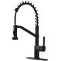 OWOFAN Kitchen Faucets with Pull Down Sprayer Solid Brass Matte Black Industrial Single Handle One Hole Or 3 Hole Faucet for Farmhouse Camper Laundry Utility Rv Wet Bar Sinks OWOFAN Kitchen Faucets with Pull Down Sprayer Solid Brass Matte Black Industrial Single Handle One Hole Or 3 Hole Faucet for Farmhouse Camper Laundry Utility Rv Wet Bar Sinks