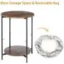 KingSo Round Side Table 2-Tier Industrial Nightstand with Storage Basket Metal Frame End Table Easy Assembly & Sturdy Sofa Coffee Table for Living Room, Bedroom, Rustic Brown KingSo Round Side Table 2-Tier Industrial Nightstand with Storage Basket Metal Frame End Table Easy Assembly & Sturdy Sofa Coffee Table for Living Room, Bedroom, Rustic Brown
